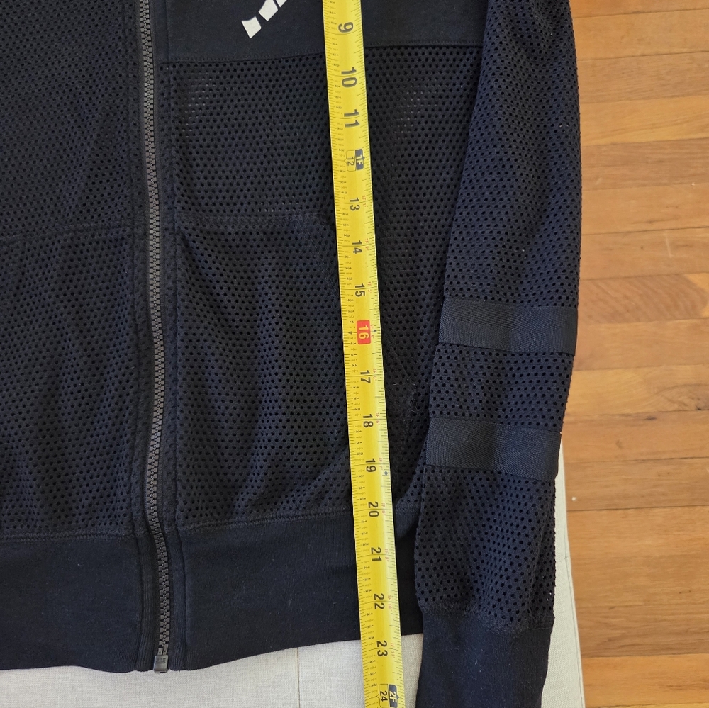 Nike Vintage Y2K Mesh Full Zip Black Hoodie Womens Medium Sweatshirt Streetwear - Picture 10 of 16